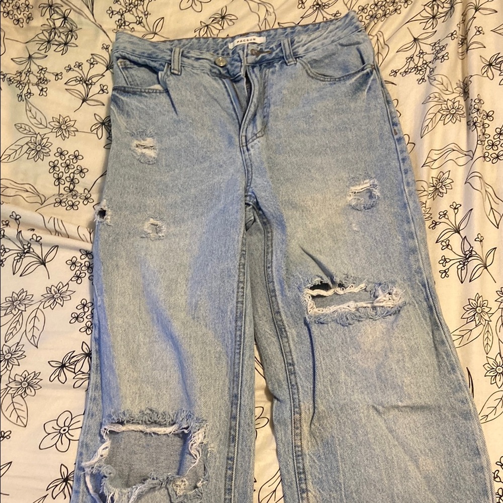 PacSun Blue Boyfriend Jeans Distressed Vintage Style